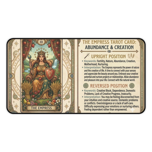 The Empress Tarot Card Desk Mat | Mystical Mouse Pad & Vintage Occult Decor